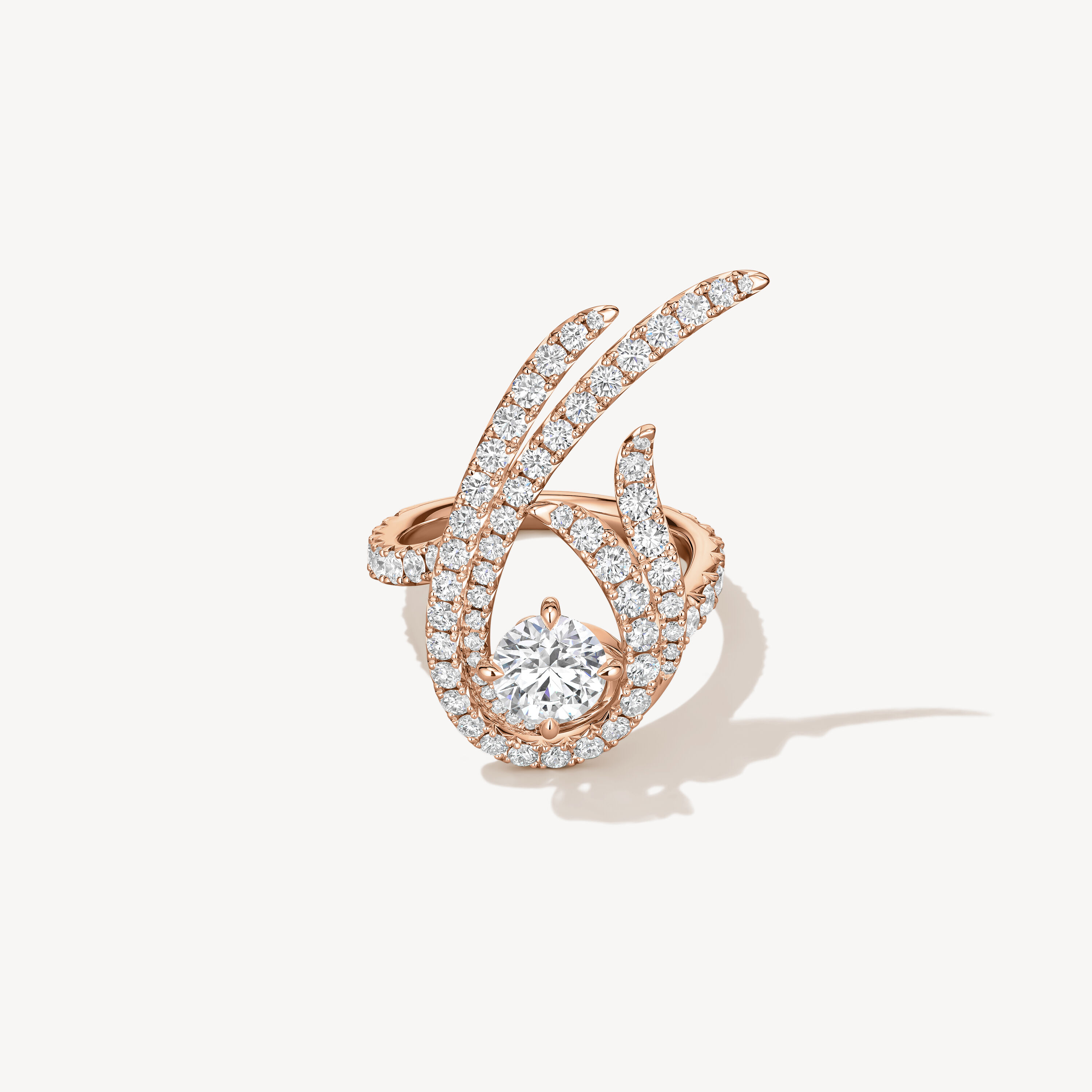 VELA Twisted Cocktail Ring, 18K Rose Gold, large