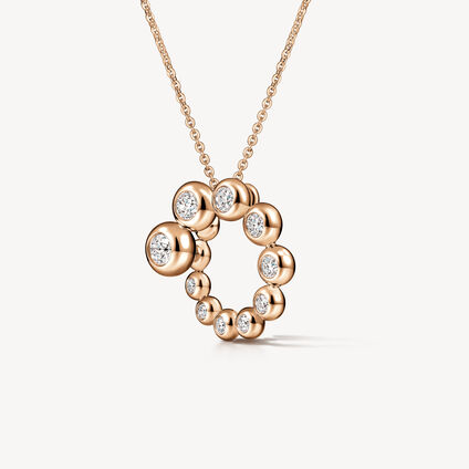 Dream Circle Pendant Necklace, 18K Rose Gold, large