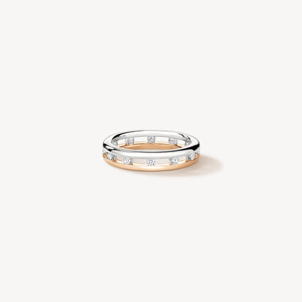 LOVE Floating Diamond Eternity Wedding Band, 18K Rose Gold w/Platinum LOVE Floating Diamond Eternity Wedding Band, 18K Rose Gold w/Platinum, large