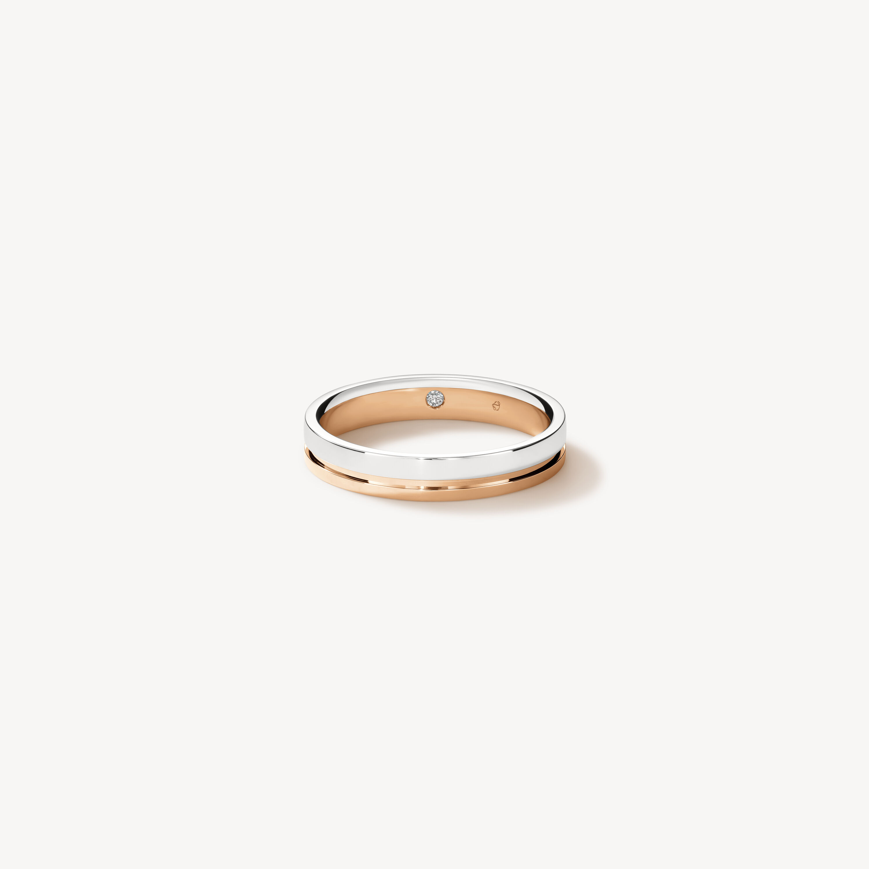 Moment Wedding Band, Platinum and 18K Rose Gold, large