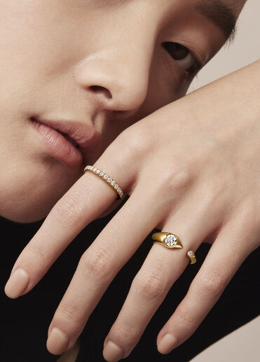 LU Droplet Open 鑽石戒指, 18K 白金 LU Droplet Open 鑽石戒指, 18K 白金, large