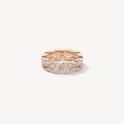 Lorelei 2-Roll Diamond Ring, 18K Rose Gold, large
