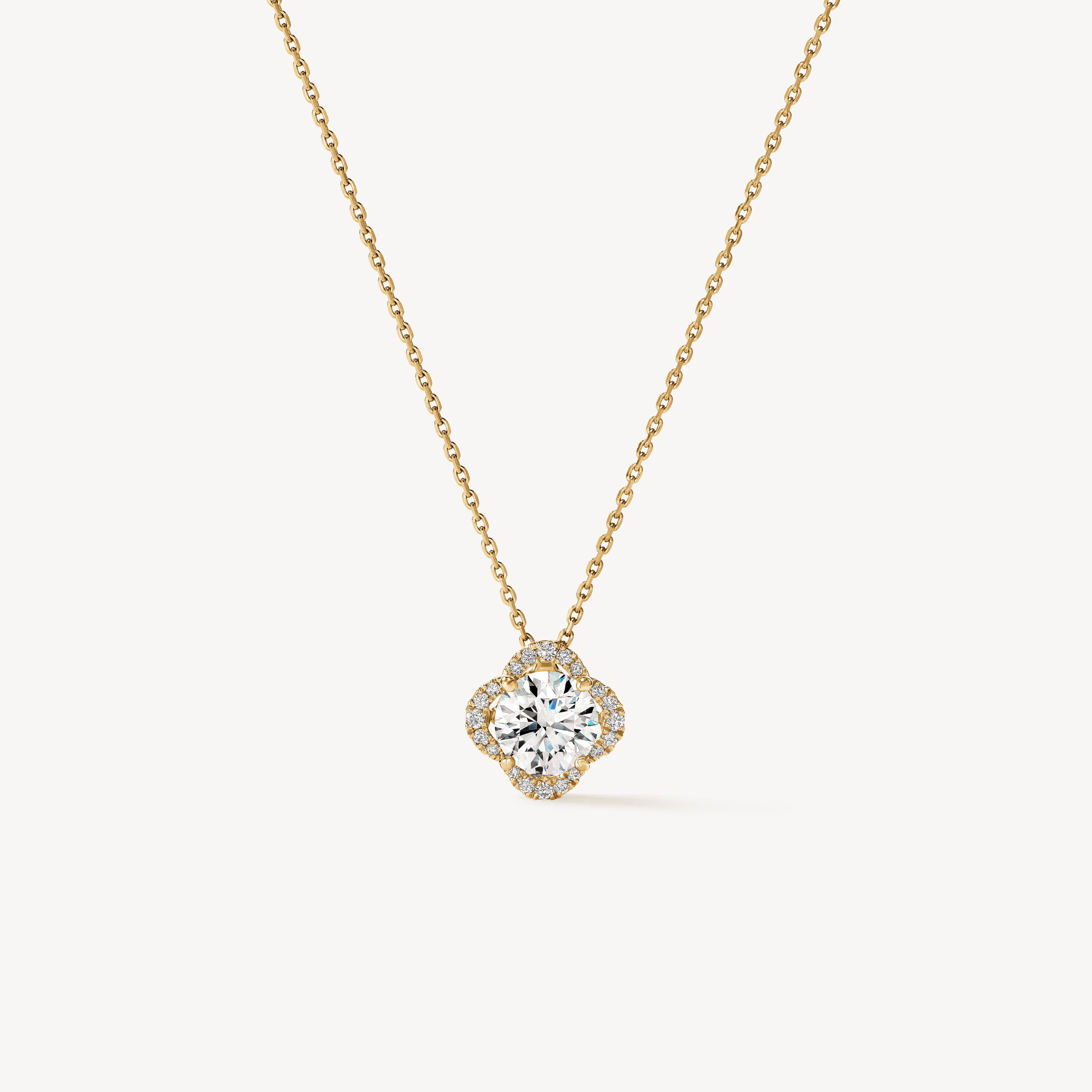 Timeless Diamond Pendant Necklace, 18K Yellow Gold, large