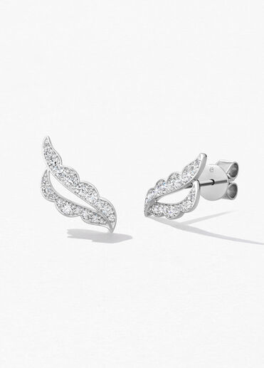 Lorelei Ribbon 鑽石耳環, 18K 白金 Lorelei Ribbon 鑽石耳環, 18K 白金, large