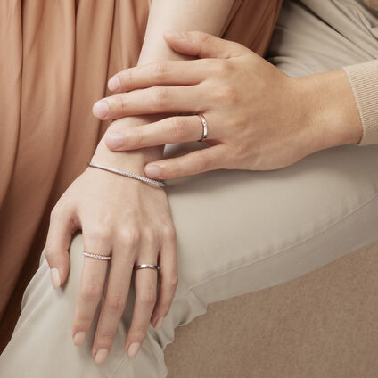 Union Wedding Band, 18K White gold and Rose gold, large