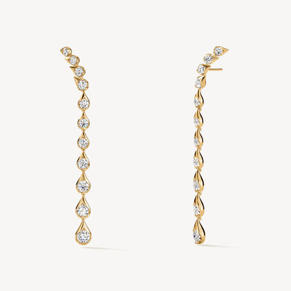 LU Droplet 鑽石耳環, 18K 黄金, large