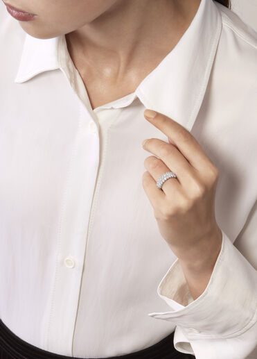 Truly Triple Row 鑽石戒指, 18K 白金 Truly Triple Row 鑽石戒指, 18K 白金, large