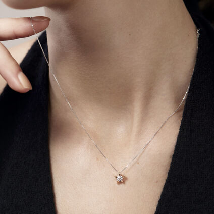 Illa Diamond Pendant Necklace, 18K White Gold, large