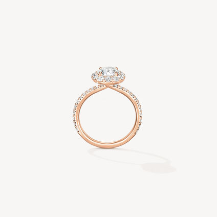 VELA Halo Ring With Diamond Band, 18K Rose Gold, large