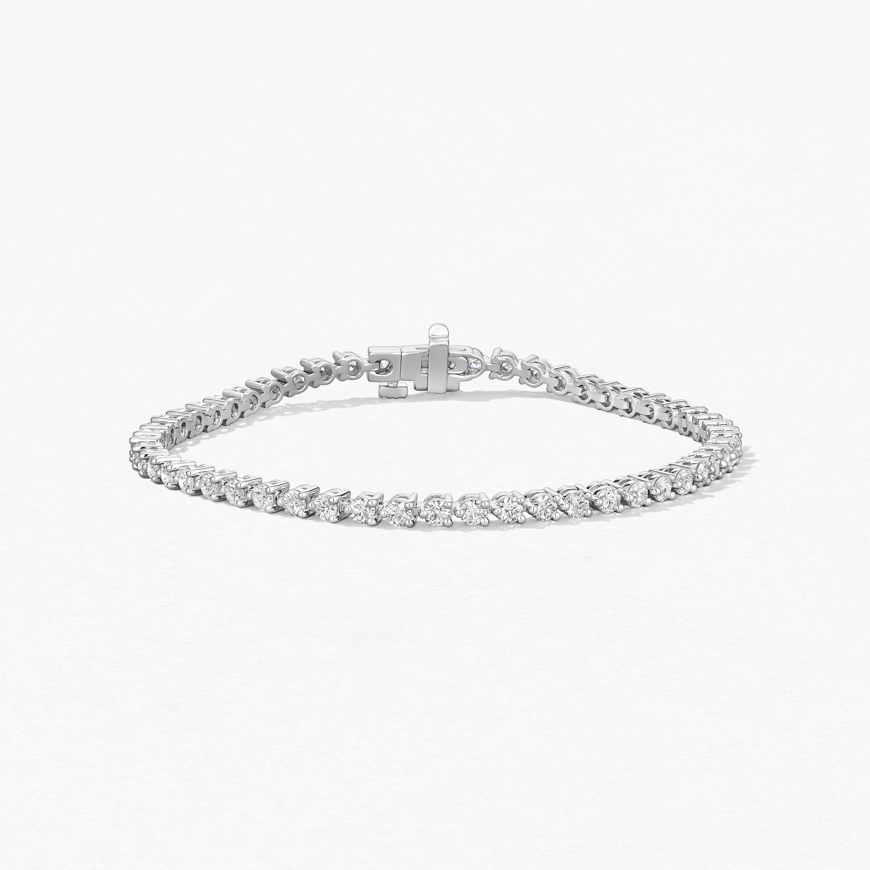 Temptation 三爪鑽石手鍊, 18K 白金, large