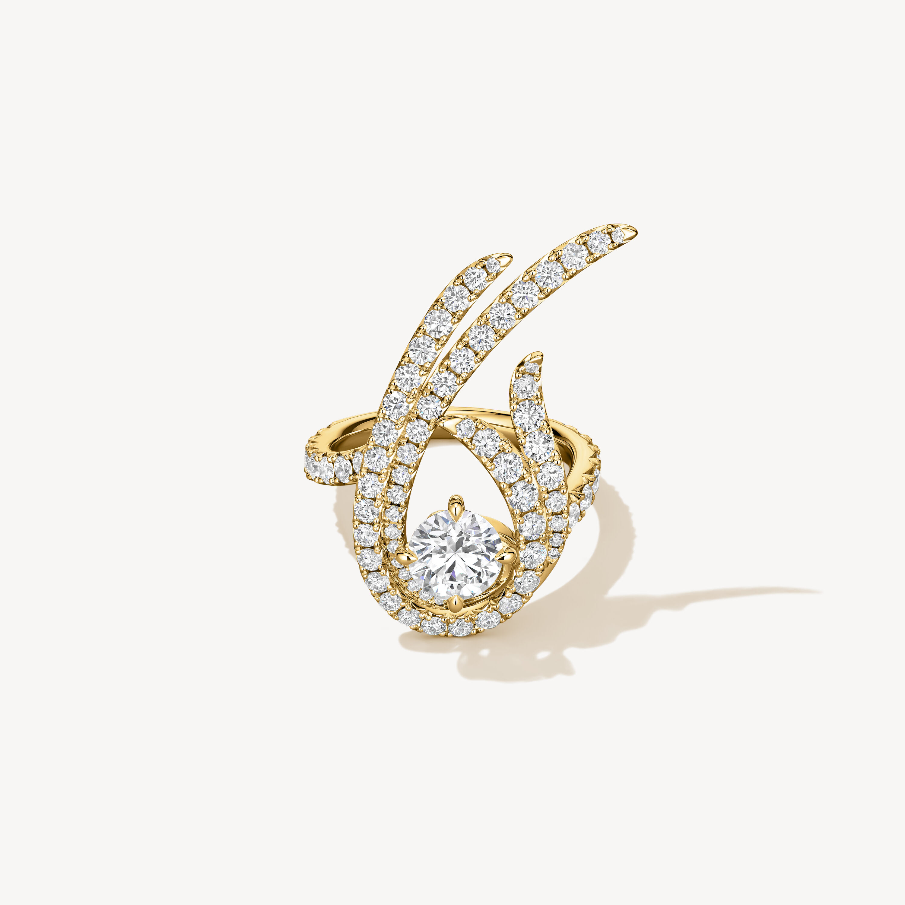 VELA Twisted Cocktail Ring, 18K Yellow Gold, large
