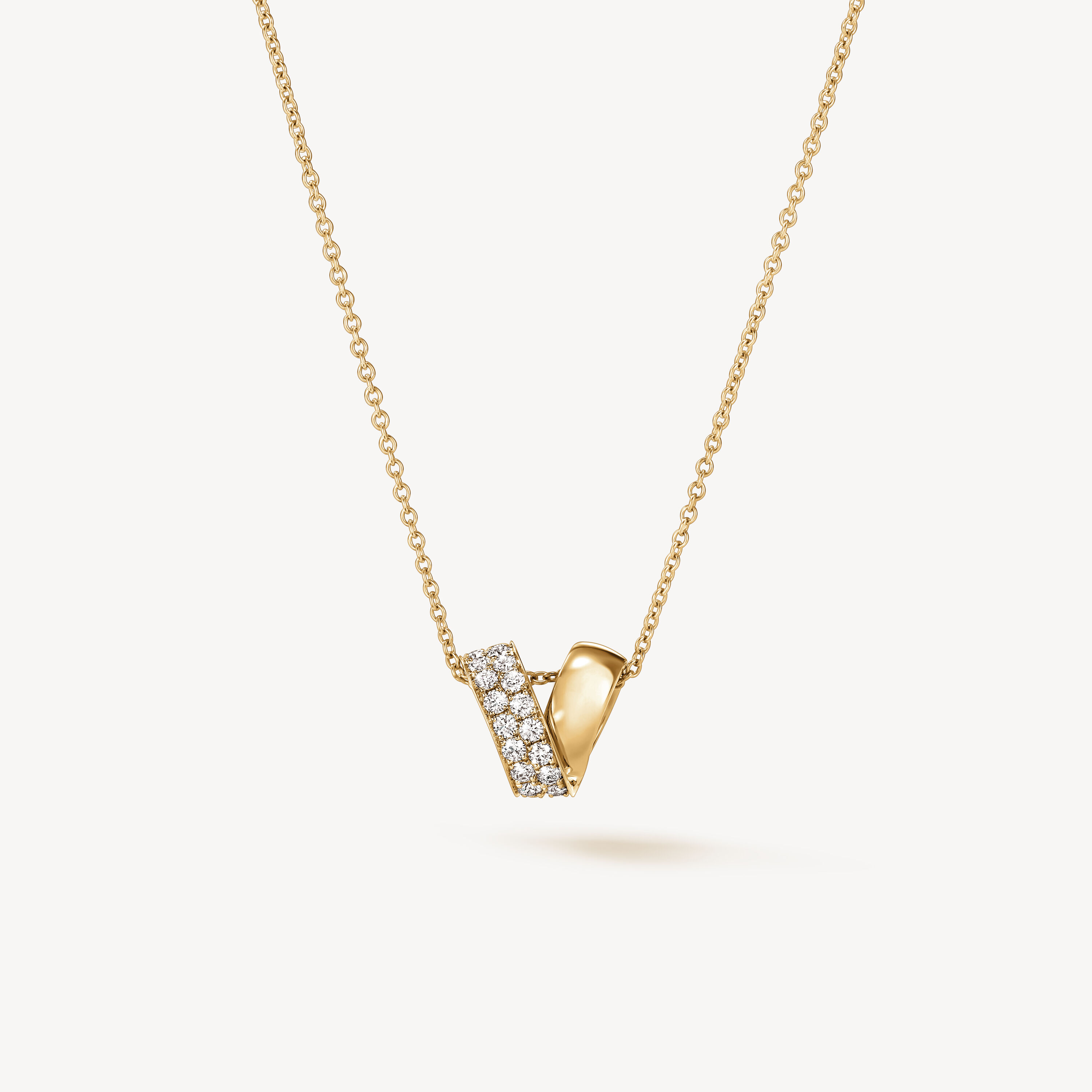 INSIDE/OUT 鑽石項鍊, 18K 黄金, large