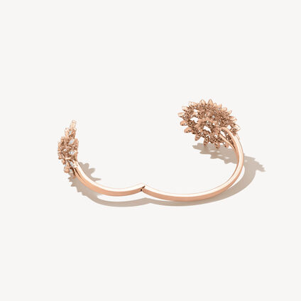 Aerial Double Sunburst Bangle, 18K Rose Gold, large