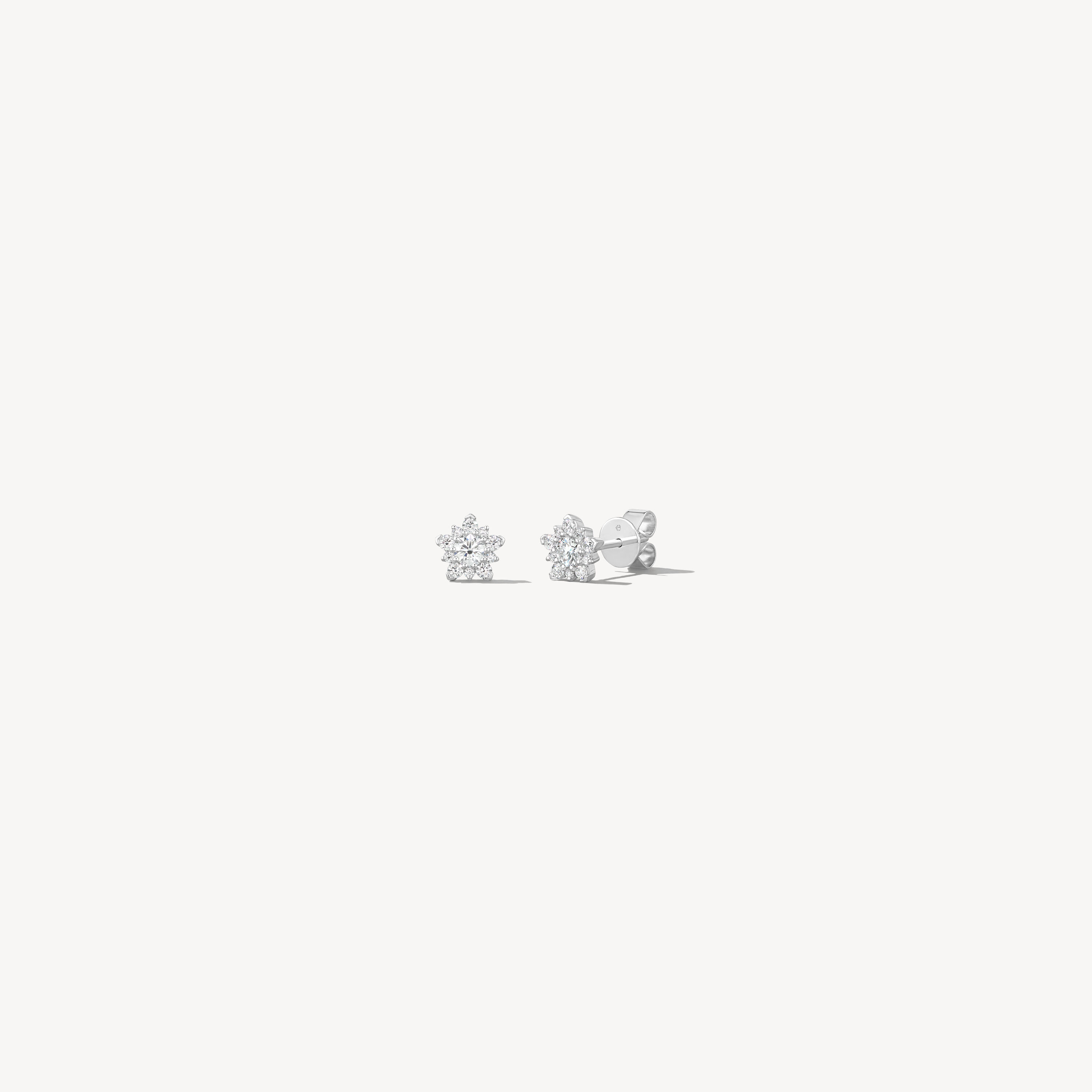 Aerial Cluster Stud Earrings, 18K White Gold, large