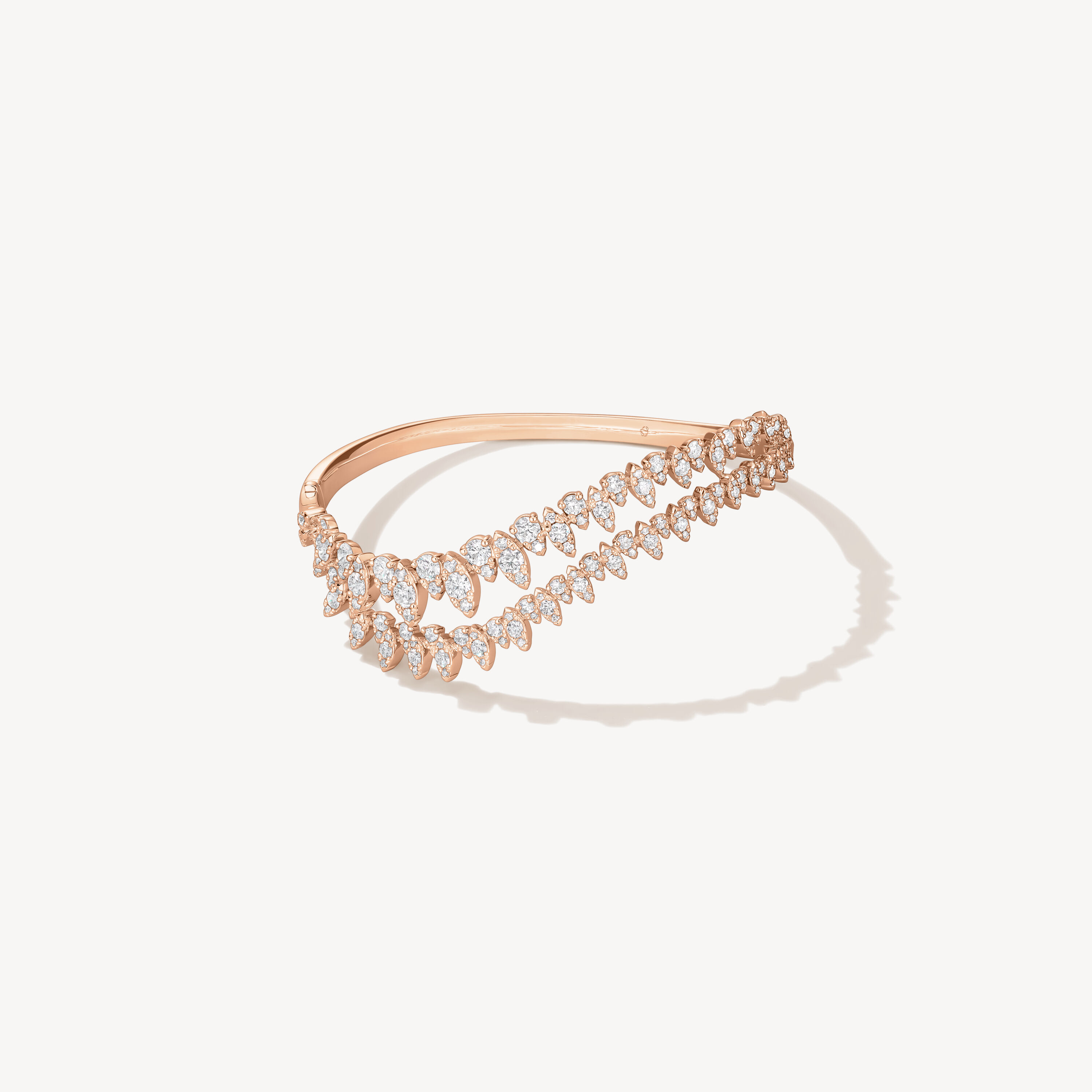 Aerial Twisted Dewdrop Bangle, 18K Rose Gold, large