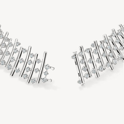 BARRE Multi-Row Choker, 18K White Gold, large