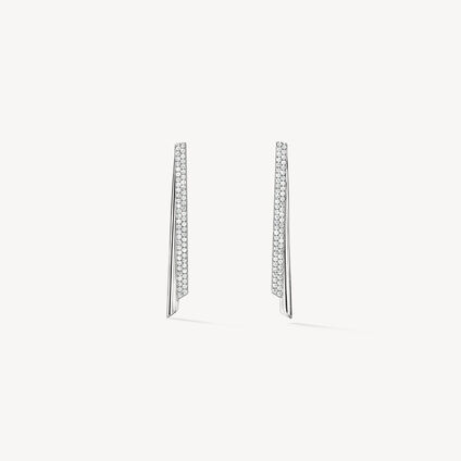 INSIDE/OUT Diamond Stiletto Flip Earrings, 18K White Gold, large
