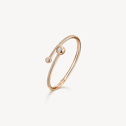 Dream Bypass Pav&eacute; Bangle, 18K Rose Gold, large