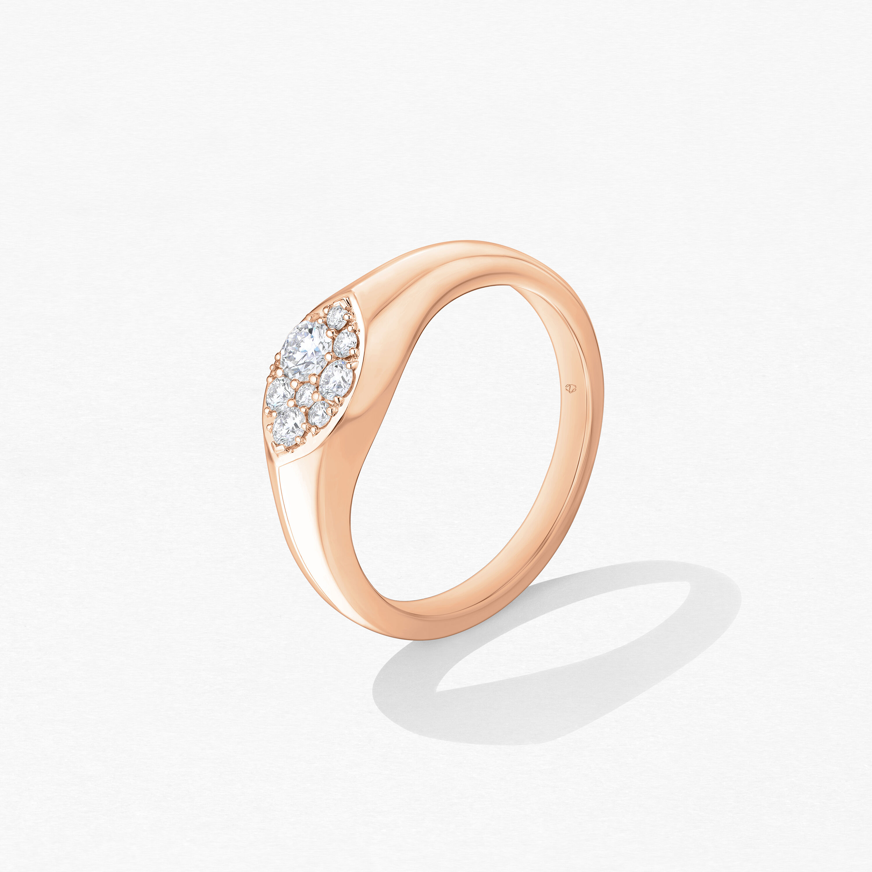 Tessa Navette Signet Ring, 18K Rose Gold, large