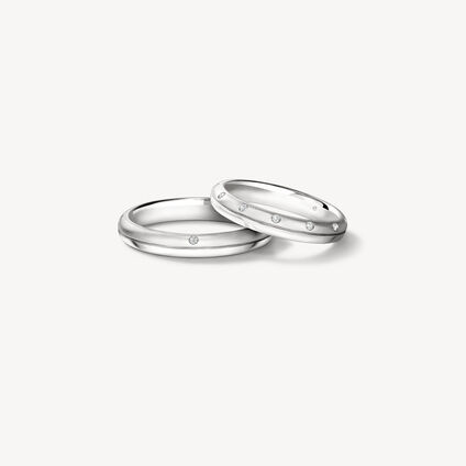 LOVE Satin Finish Multi-Diamond Band, Platinum, large