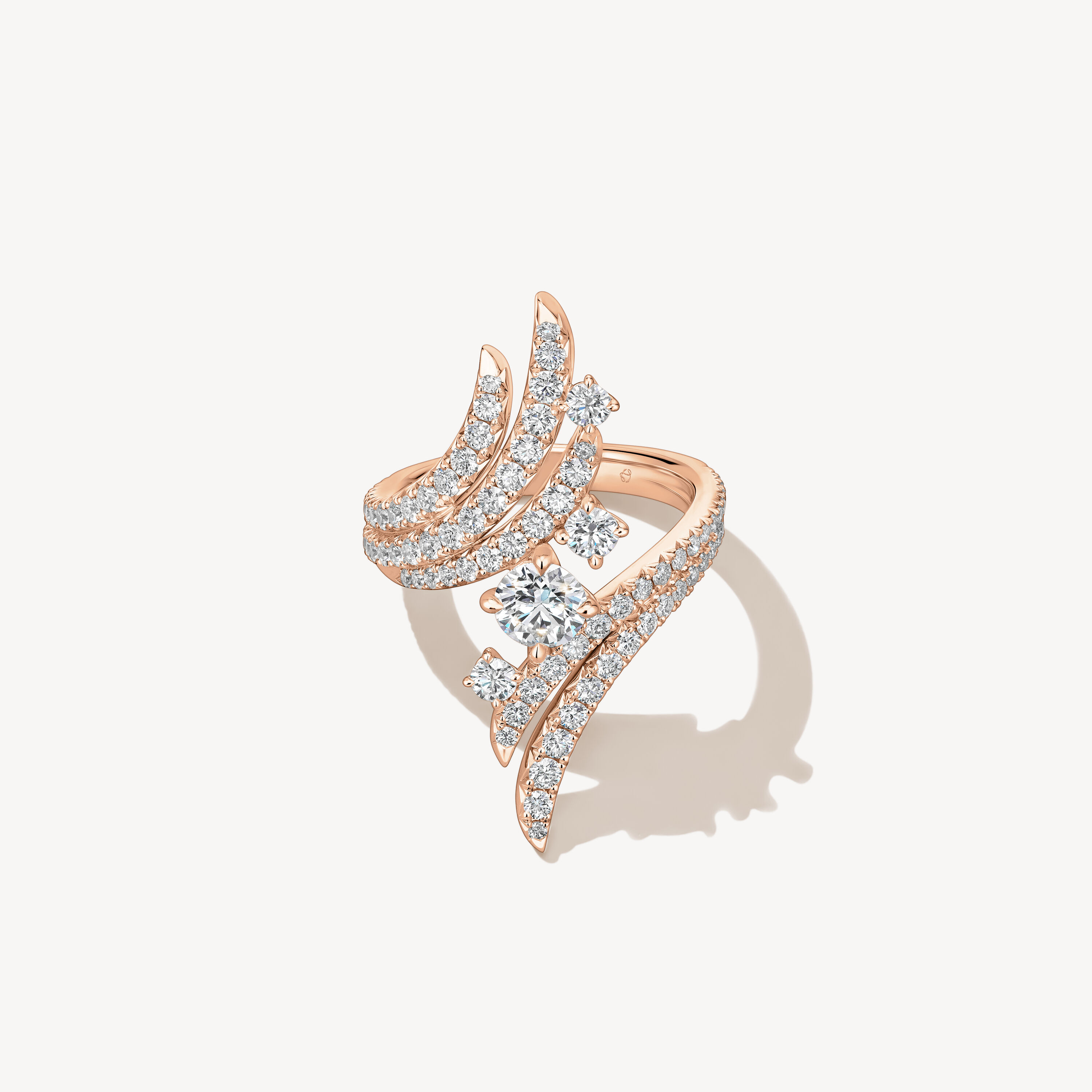 VELA Bypass Cocktail Ring, 18K Rose Gold, large