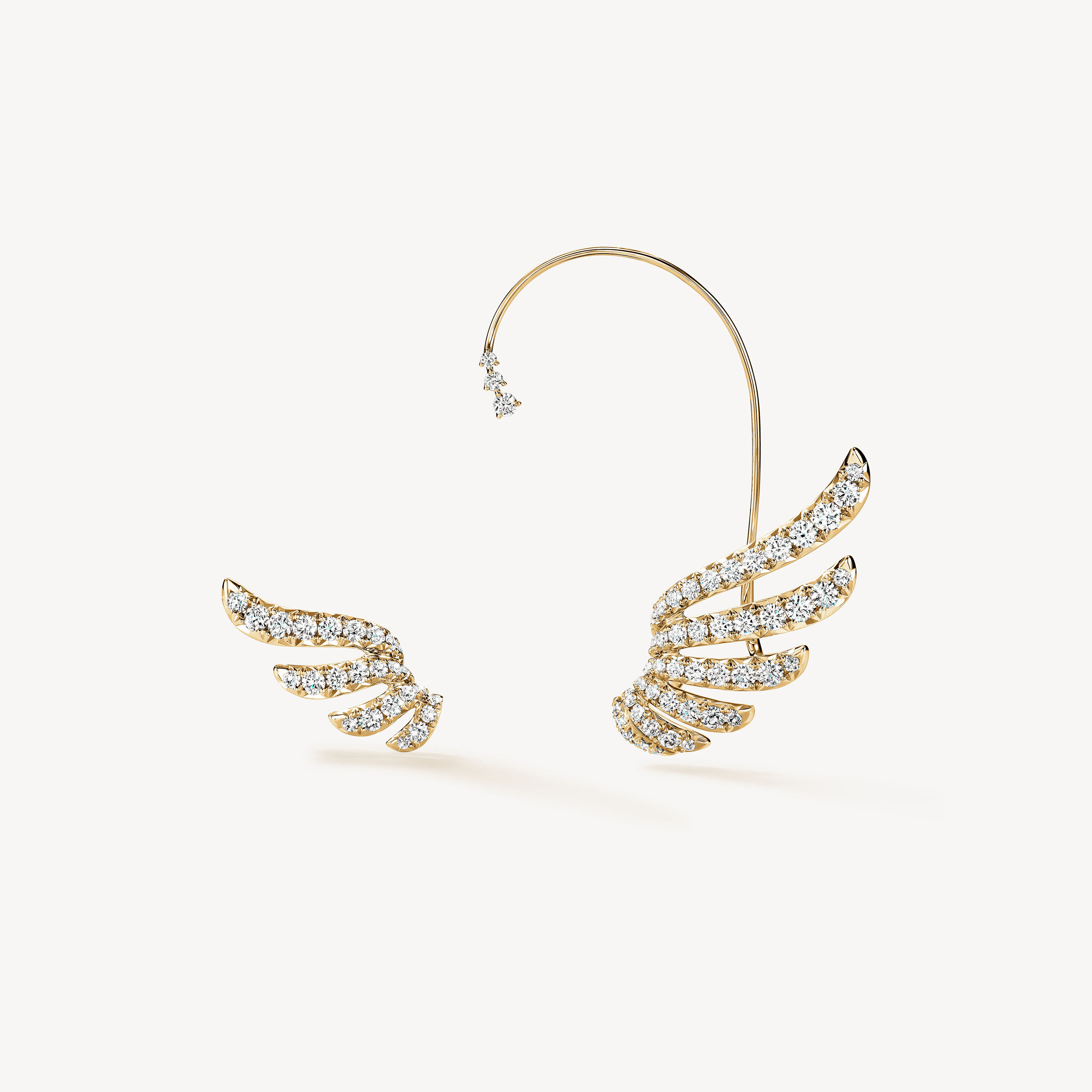 VELA 法式鑲嵌鑽石耳環, 18K 黄金, large
