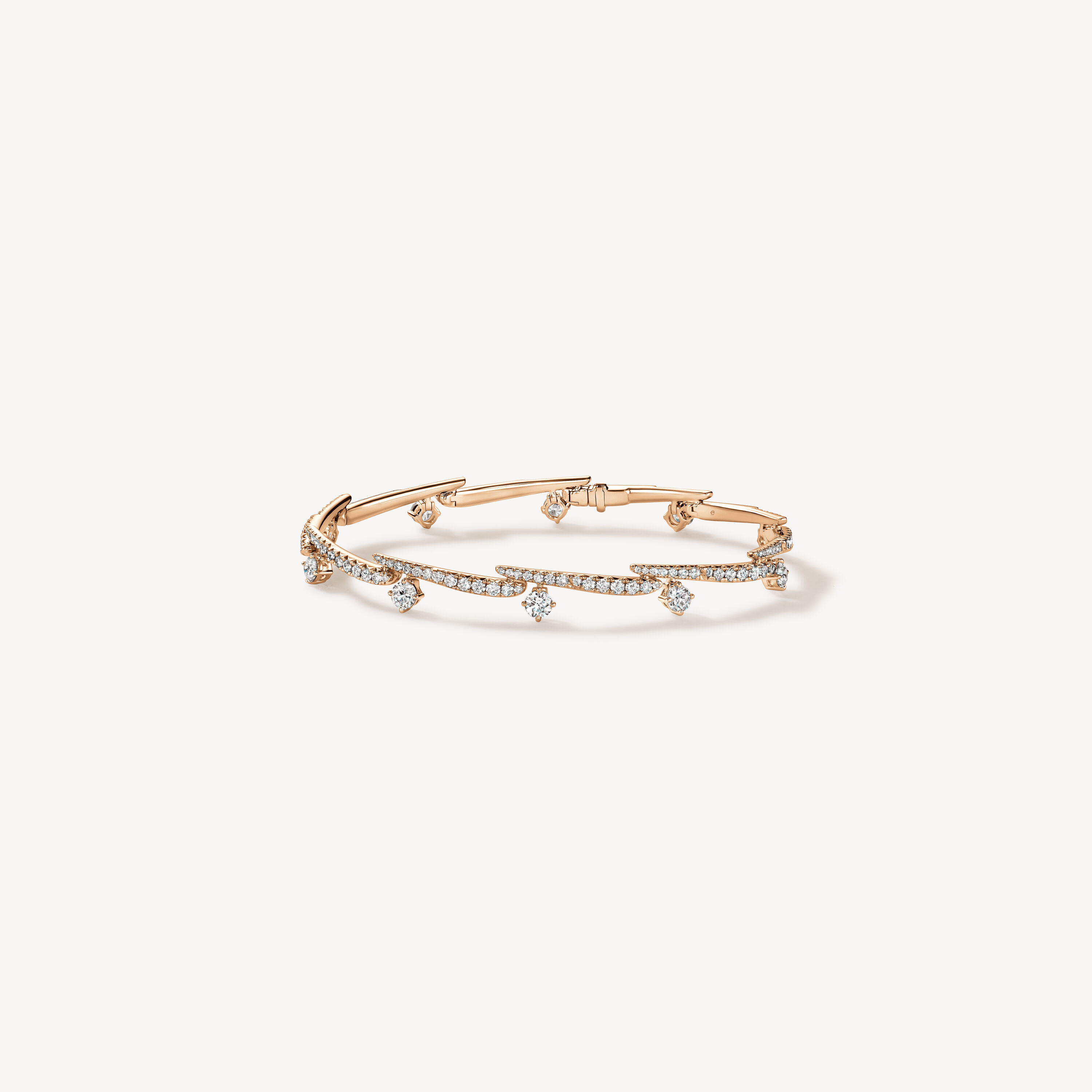 VELA Crossover Pav&eacute; Diamond Bracelet, 18K Rose Gold, large
