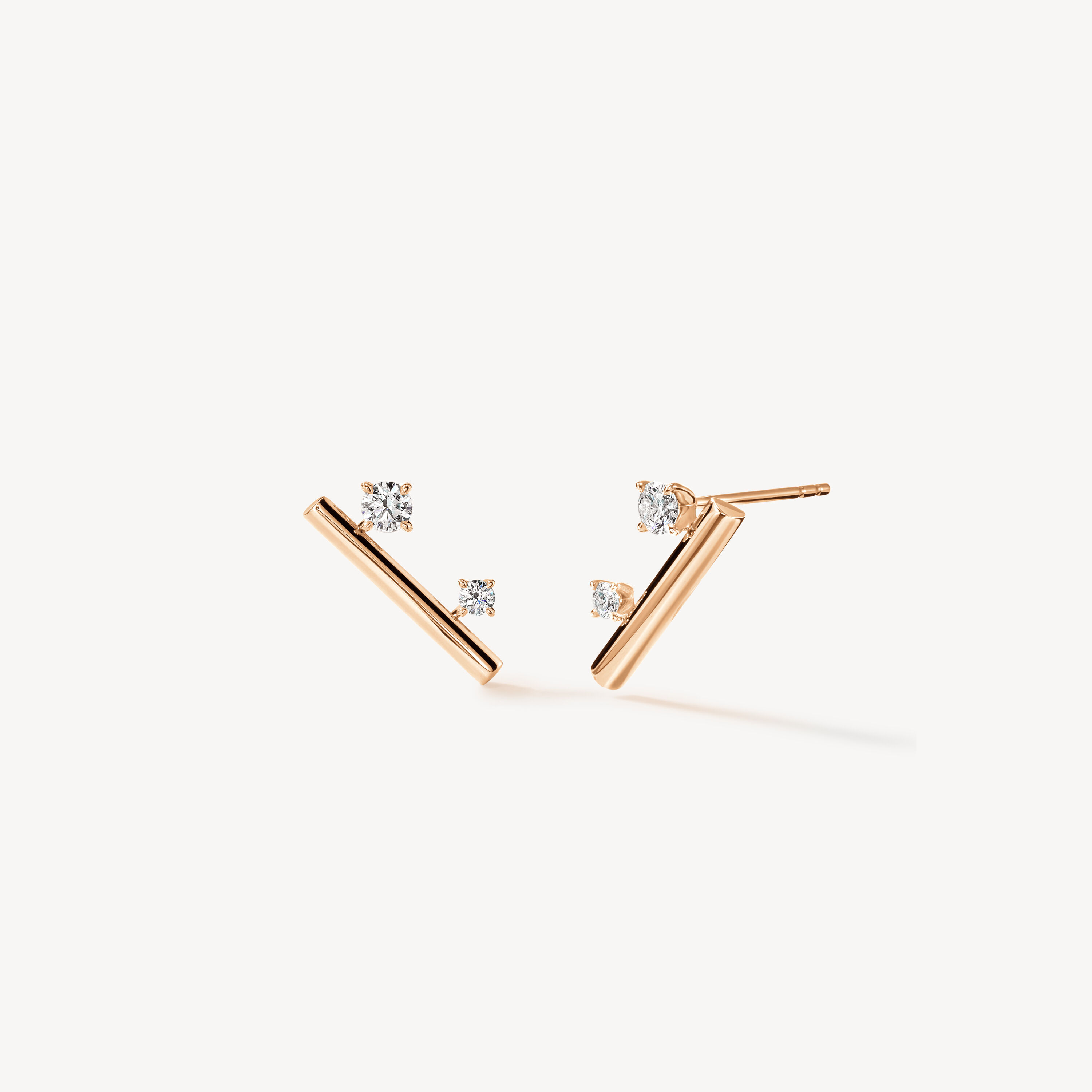 BARRE Floating Diamond Climber Earrings, 18K Rose Gold, large
