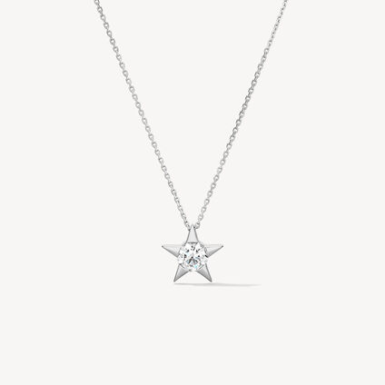Illa Diamond Pendant Necklace, 18K White Gold, large