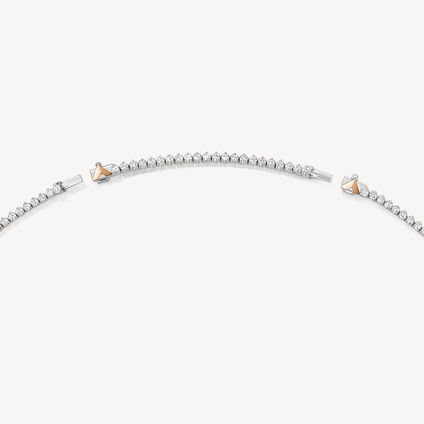 Copley Diamond Line Necklace, 18K White gold and Rose gold, large