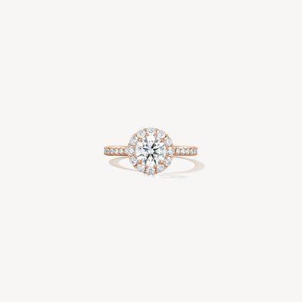 VELA Halo Ring With Diamond Band, 18K Rose Gold, large