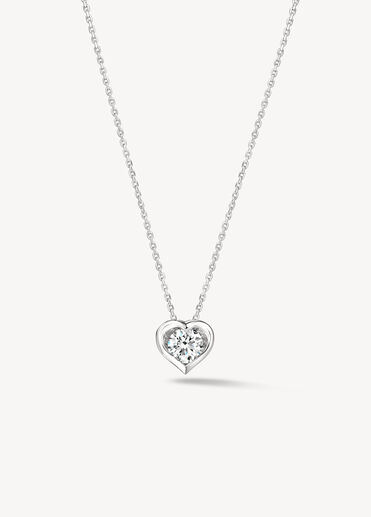 WHIMSICAL HEART 鑽石項鍊, 18K 白金 WHIMSICAL HEART 鑽石項鍊, 18K 白金, large