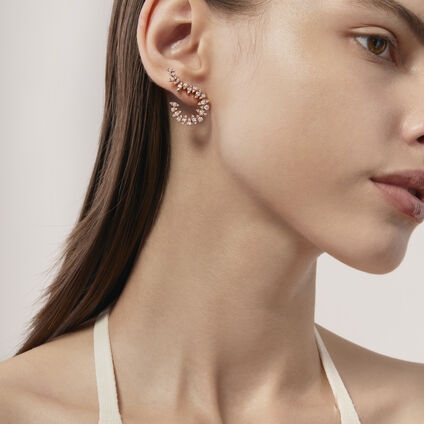 Aerial Twisted Sunburst Earrings, 18K Rose Gold, large