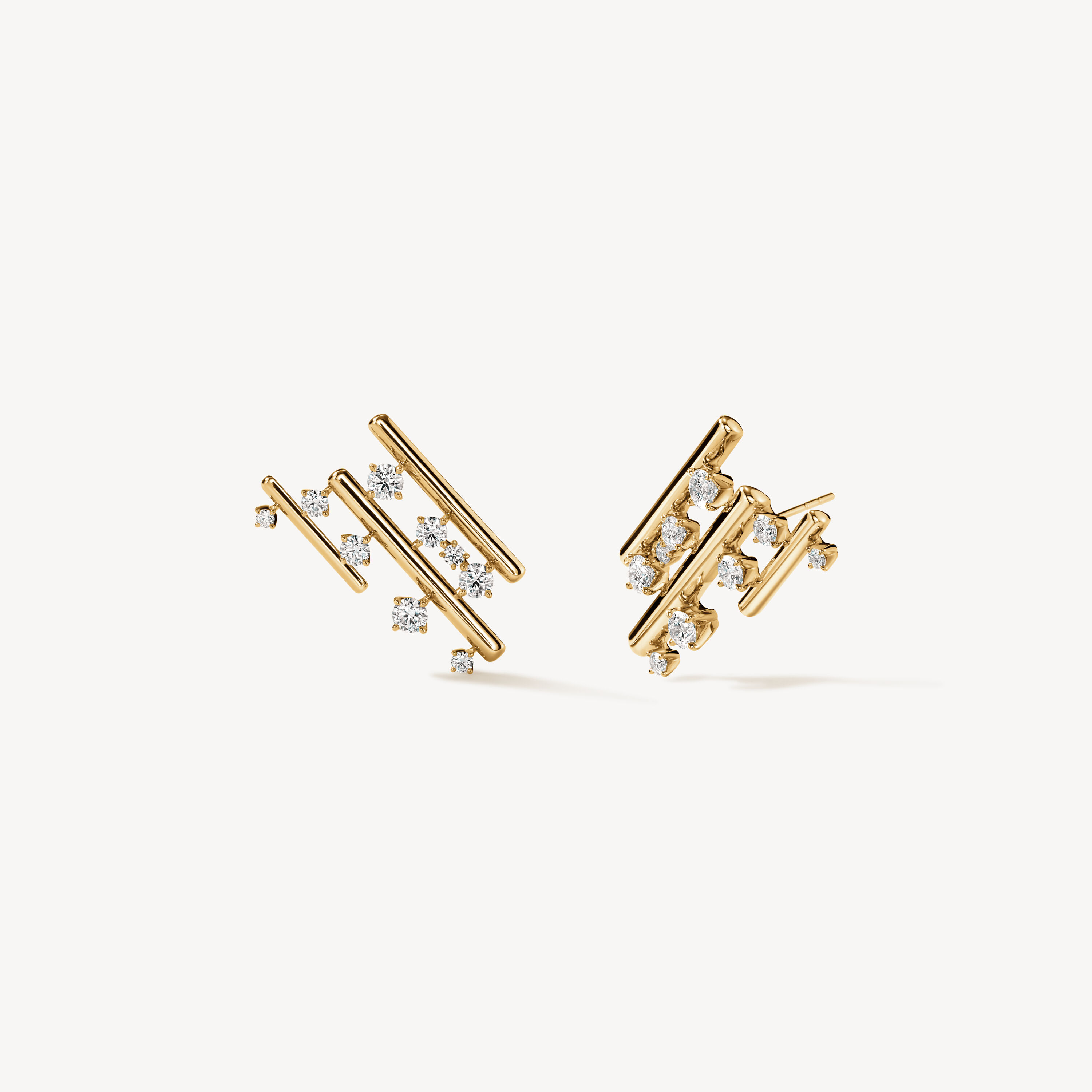 BARRE Multi-Row Climber Earrings, 18K Yellow Gold, large