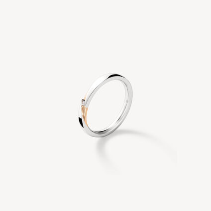 Union Wedding Band, 18K White gold and Rose gold, large