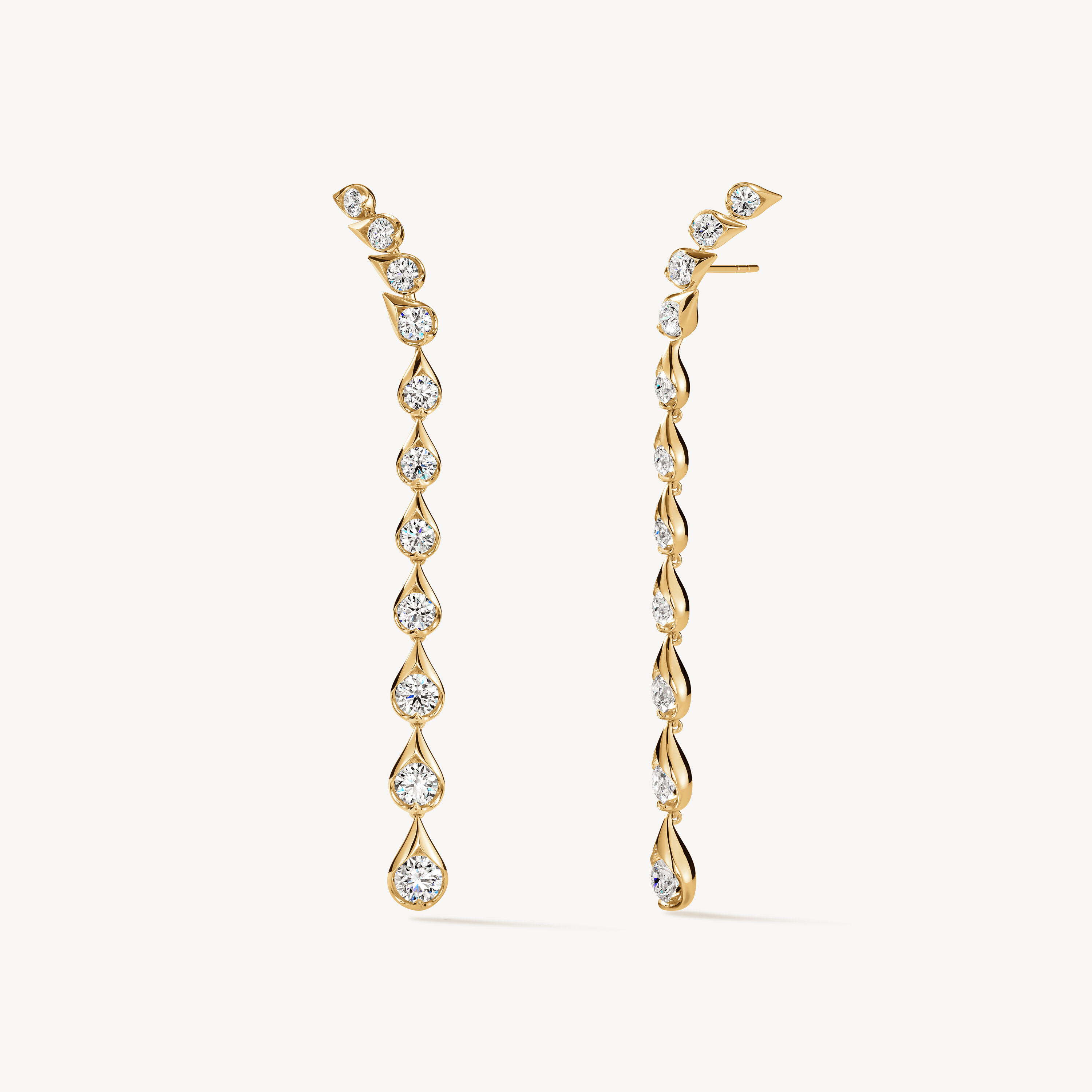 LU Droplet Stiletto Earrings, 18K Yellow Gold, large