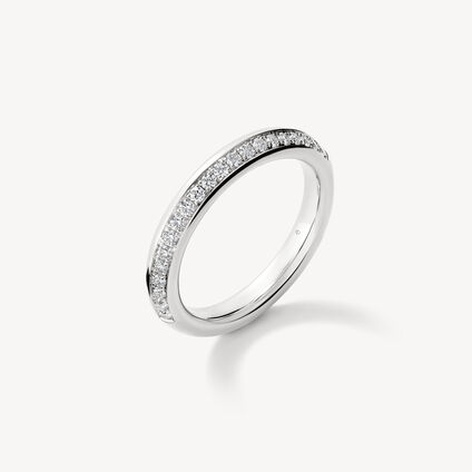 Barre 密鑲鑽石線戒, 18K 白金, large