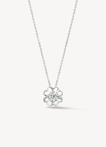WHIMSICAL CLOVER 鑽石項鍊, 18K 白金 WHIMSICAL CLOVER 鑽石項鍊, 18K 白金, large