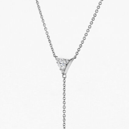 Triplicity Triangle 鑽石項鍊, 18K 白金, large