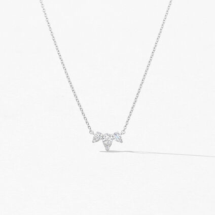 Aerial 三鑽項鍊, 18K 白金, large