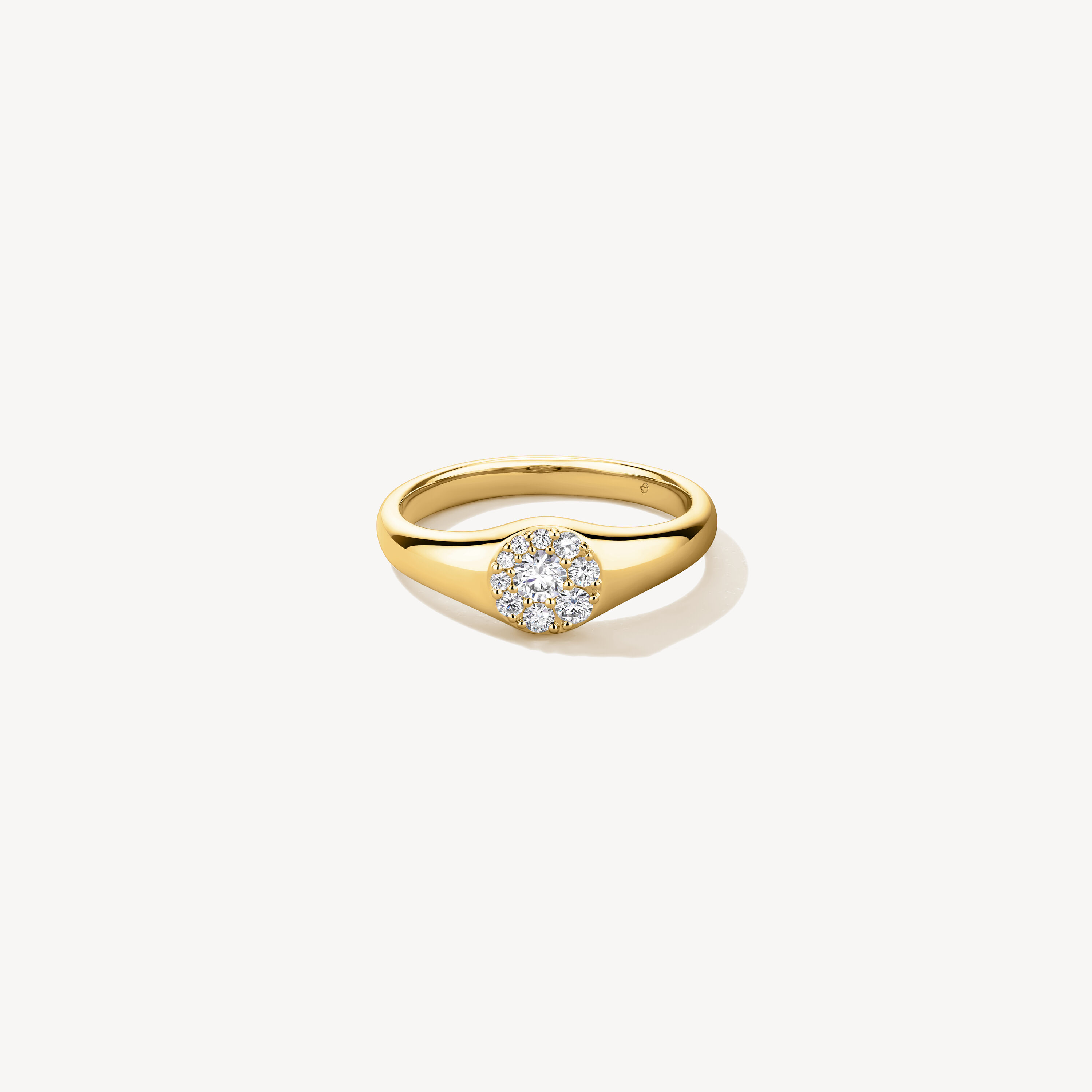Tessa Circle Signet Ring, 18K Yellow Gold, large