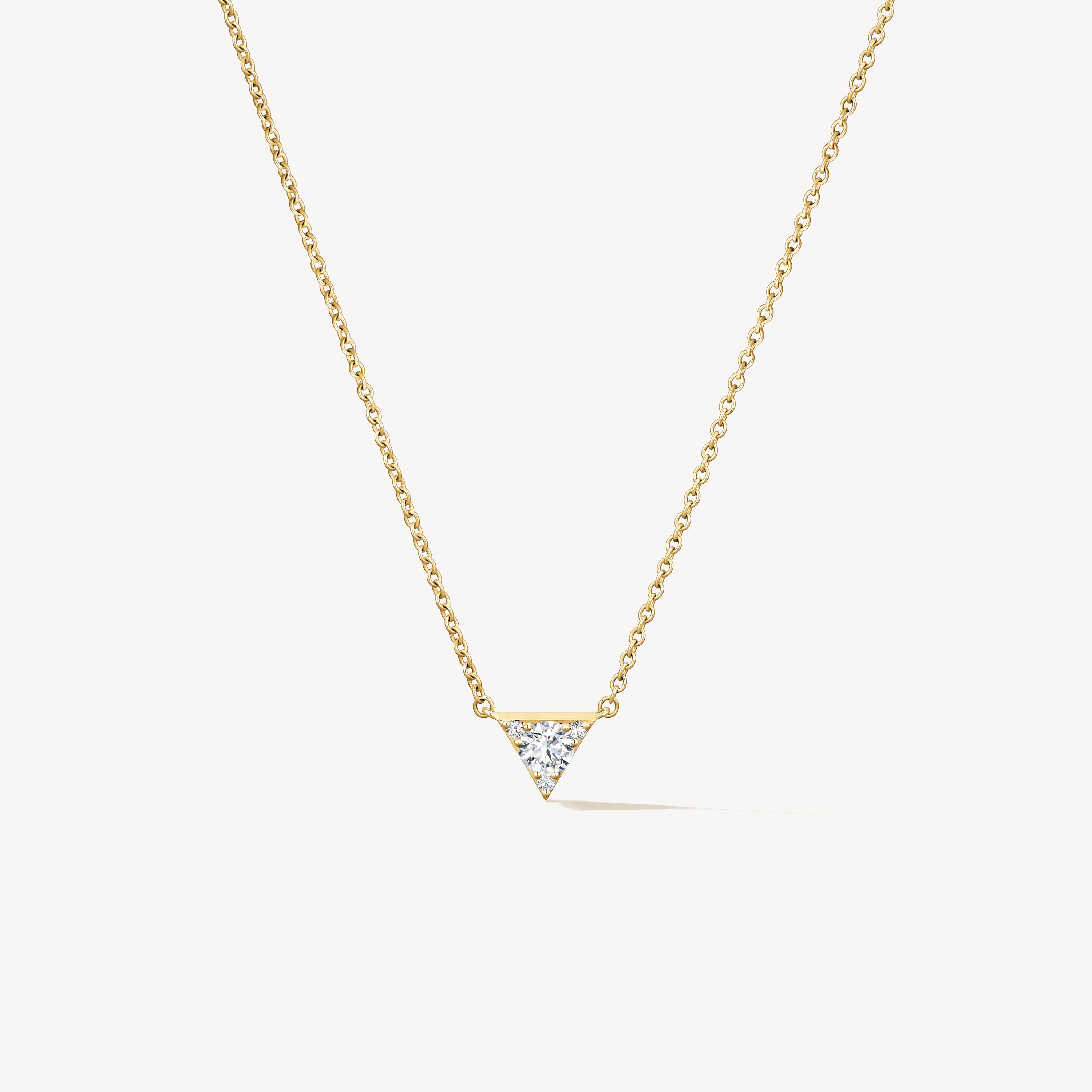 Triplicity Triangle Pendant Necklace, 18K Yellow Gold, large