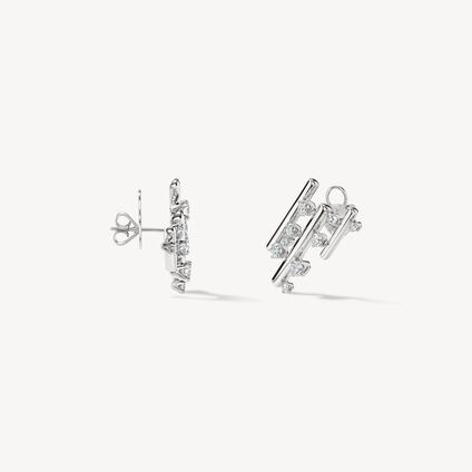 BARRE Multi-Row Climber Earrings, 18K White Gold, large