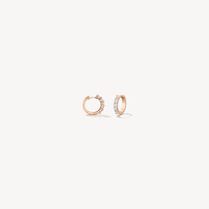 Small Mini Hoop Earrings, 18K Rose Gold, large