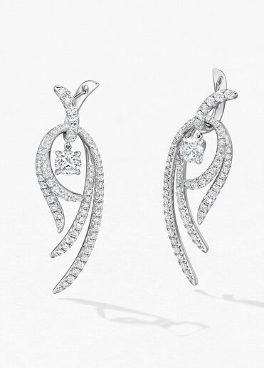 Vela Twisted 鑽石耳環 (大), 18K 白金 Vela Twisted 鑽石耳環 (大), 18K 白金, large