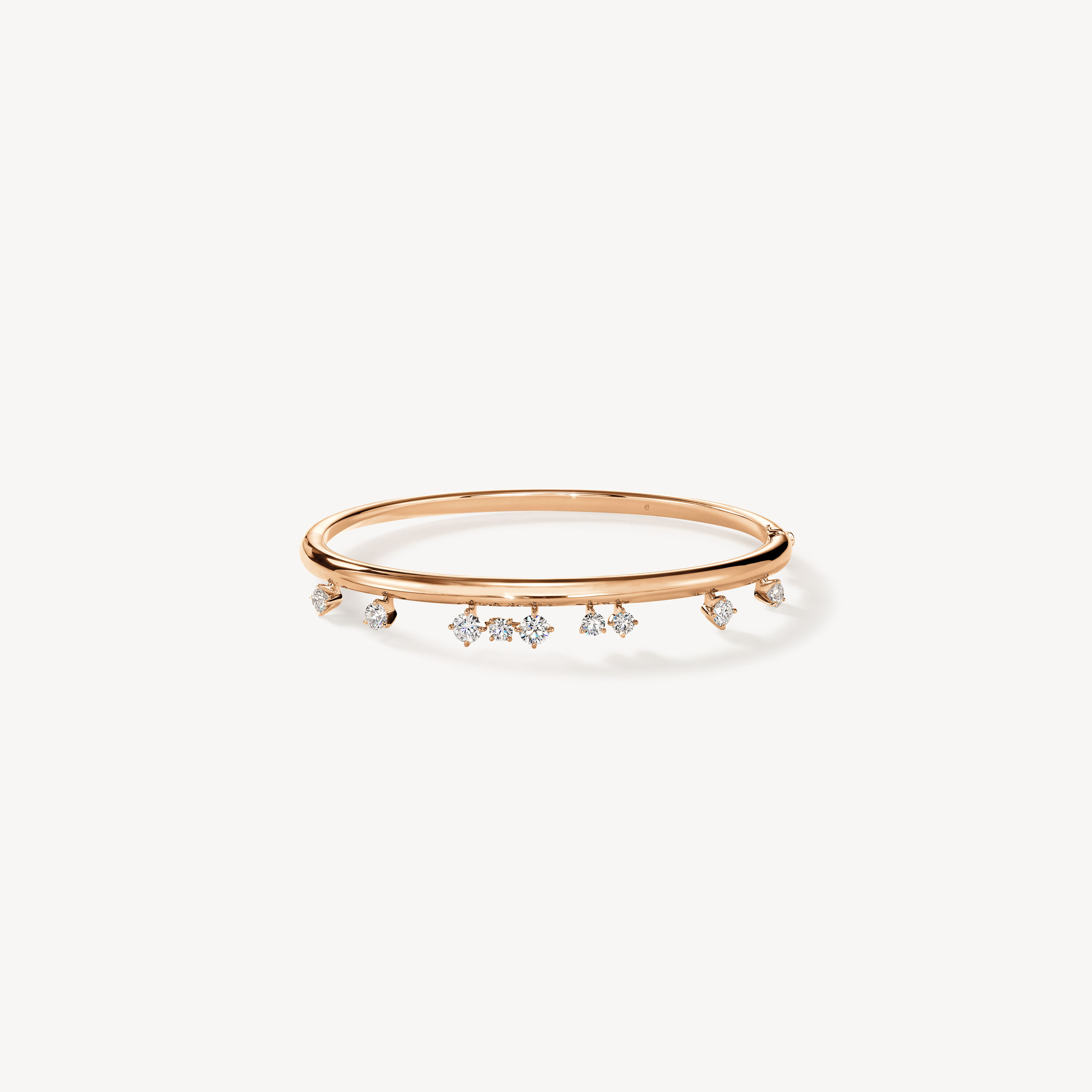 BARRE Floating Diamond Bangle, 18K Rose Gold, large