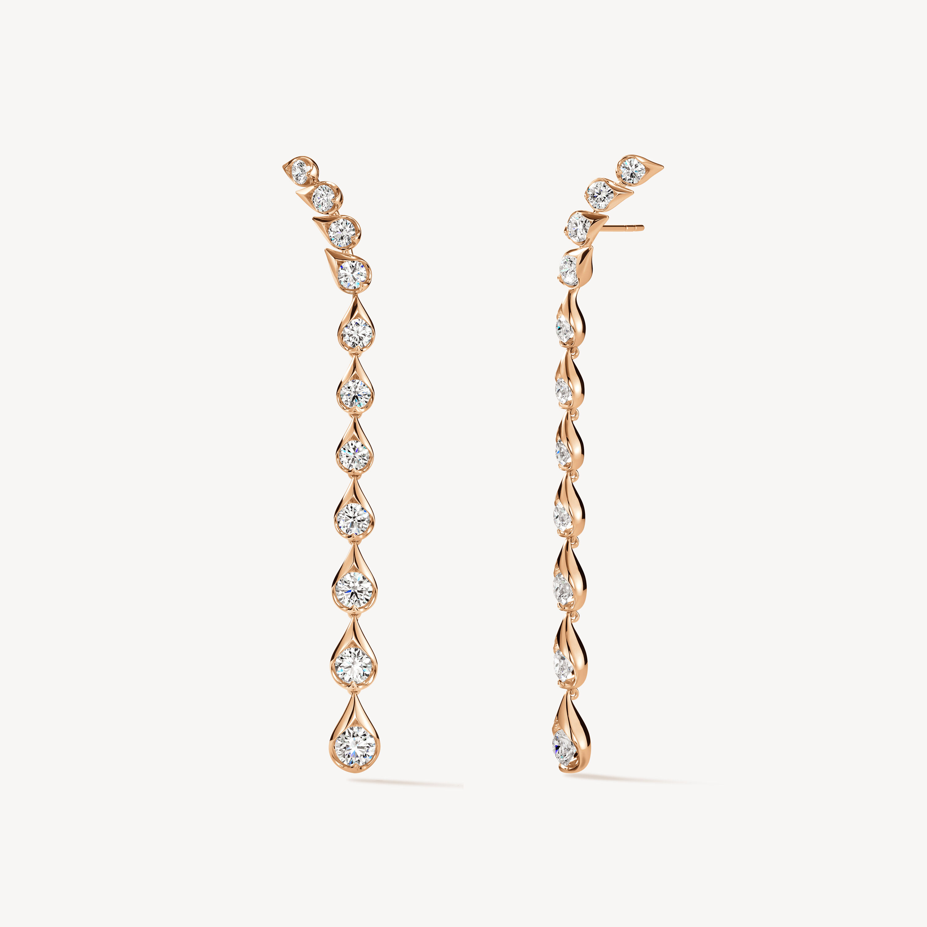 LU Droplet Stiletto Earrings, 18K Rose Gold, large