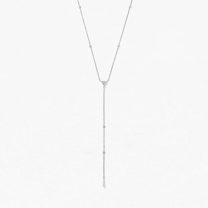 Triplicity Triangle 鑽石項鍊, 18K 白金, large