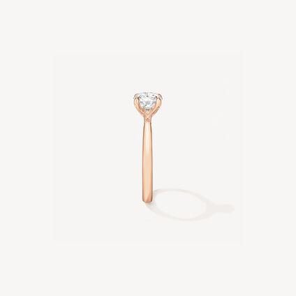 VELA Solitaire Ring With Diamond Gallery, 18K Rose Gold, large