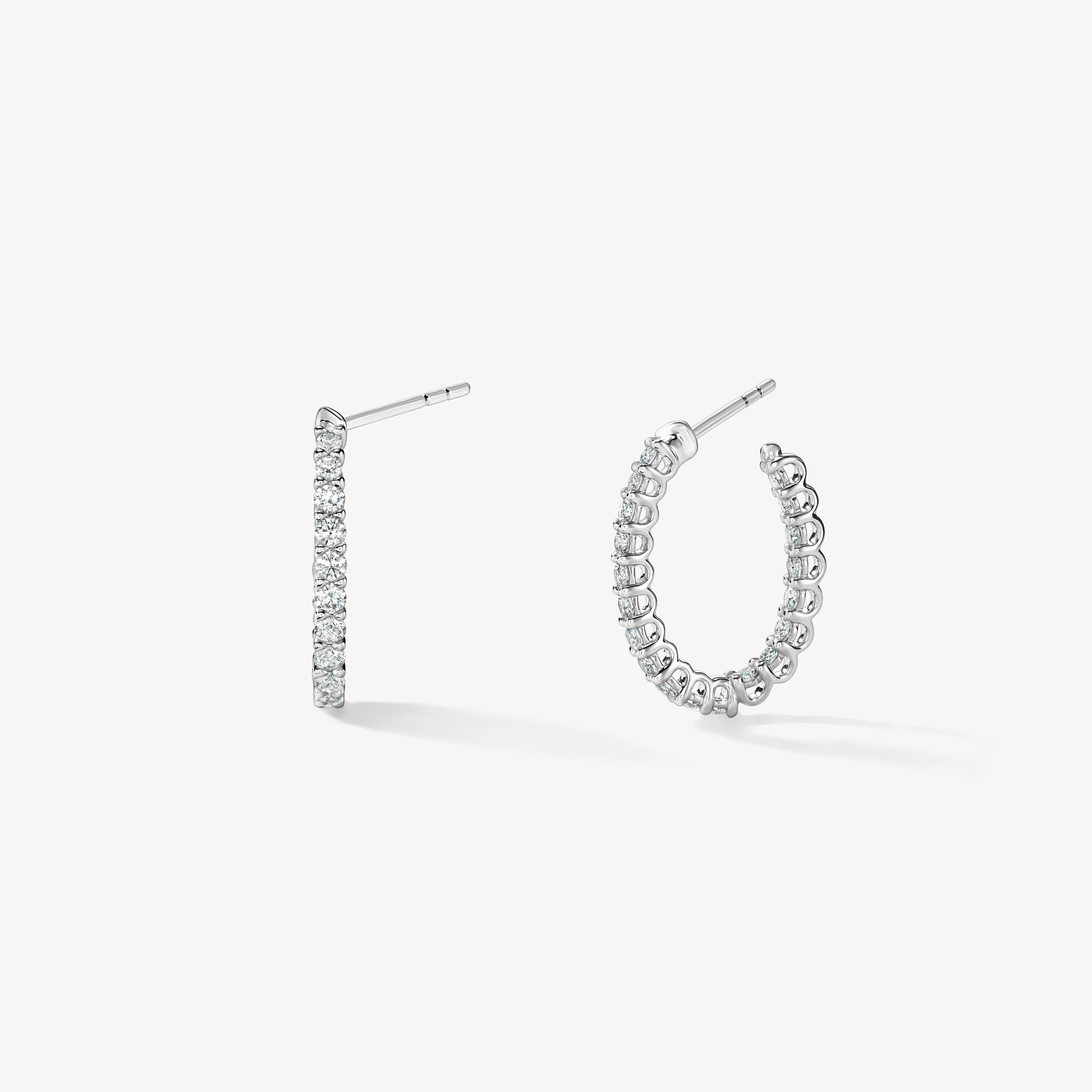 Signature Oval Hoop - Small, 18K White Gold, large